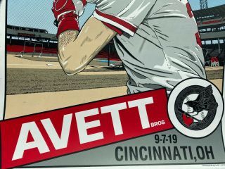 The Avett Brothers Cincinnati Reds Poster Very Rare September 7 2019 AE SETH 3