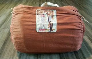 Huge Vintage 1974 Coleman Sleeping Bag Burnt Orange 1970 