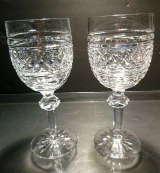 Rare Vintage Waterford Crystal Castletown (1968 -) Set 2 Water Goblets 7 5/8 "