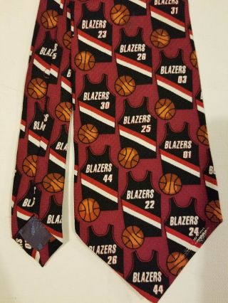 Rare Vintage Portland Trailblazers Jerseys Necktie Tie 100 Silk Blazers Nba