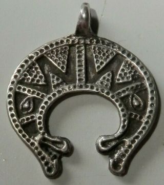 Rare Early Anglo - Norse Viking Silver Horse Head Amulet - Jellings Style Iii