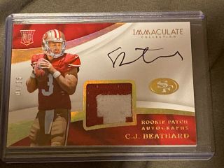 2017 Immaculate C.  J.  Beathard Rpa Rc Patch Auto D /25 49ers Ssp Rookie Rare Hot