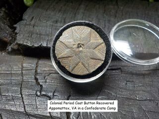 Old Rare Vintage Antique Revolutionary War Colonial Coat Button Confederate Camp