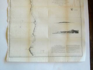 Antique 1851 US COAST SURVEY CALIFORNIA MENDOCINO TRINIDAD CITY HUMBOLDT BAY MAP 3