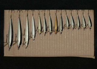 16 Vintage Rapala Finland Floating Minnows Different Sizes