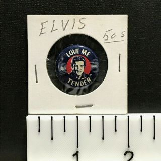 Elvis Presley Love Me Tender (1956) 7/8 " Vintage Green Duck Pin - Back Button Rare