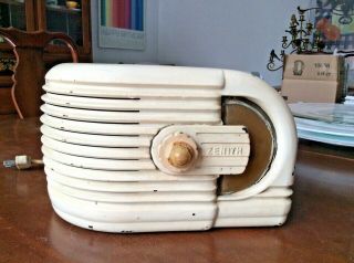 Vintage 30s Antique Zenith Old D Dial Bakelite Tube Radio