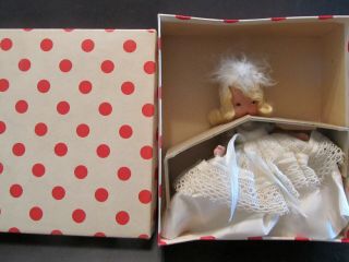 5.  5 " Vintage All - Bisque Nancy Ann Storybook Doll Snow Queen 172 Wrist Tag & Box