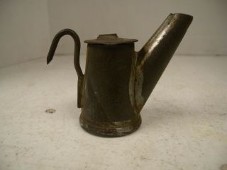 Antique Chirry Miners Teapot Coal Cap Oil Wick Lamp,  Copper Liner
