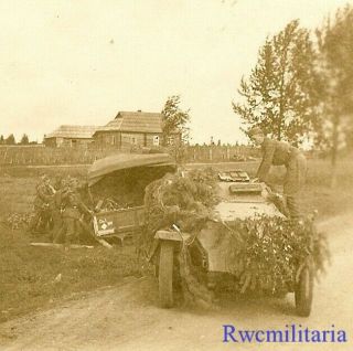 Rare German Sdkfz.  250 Schützenpanzerwagen Halftrack Pulling Lkw Truck