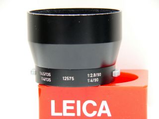 Leica Lens Hood 12575 - Rare All Black - Leitz Wetzlar Germany.