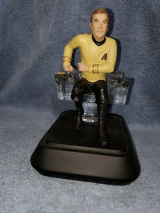 1992 Franklin Star Trek Captain James Kirk Crystal Chair Statue Very Rare