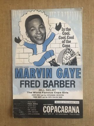 Copacabana Nyc Marvin Gaye 1966 Program Brochure Motown Soul R&b Rare