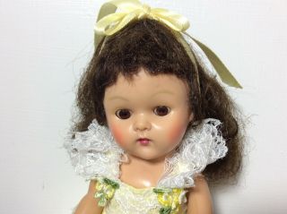 vintage Vogue Ginny doll,  1950s,  painted lashes,  pretty Vogue dress 2