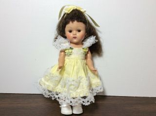 vintage Vogue Ginny doll,  1950s,  painted lashes,  pretty Vogue dress 3