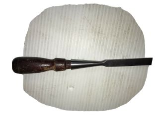 Vintage Antique Stanley Socket Chisel 1/2 " Beveled W/ Wood Handle Work Tool