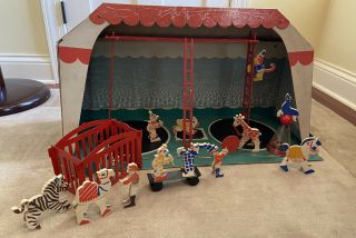Rare 1940’s Circus Toy Play Set - Bend A - Toy National Playthings