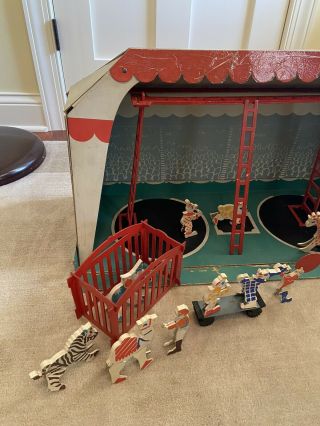 Rare 1940’s Circus Toy Play Set - Bend A - Toy National Playthings 2
