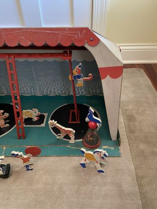 Rare 1940’s Circus Toy Play Set - Bend A - Toy National Playthings 3