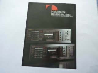 Nakamichi Rx - 505/rx - 303 Cassette Deck 8 - Page Color Sales Brochure Rare