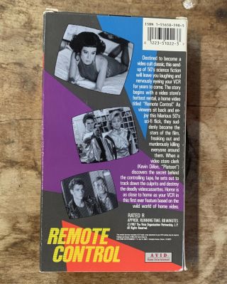 Remote Control VHS 1987 Avid Rare HTF Cult Horror Kevin Dillon 3