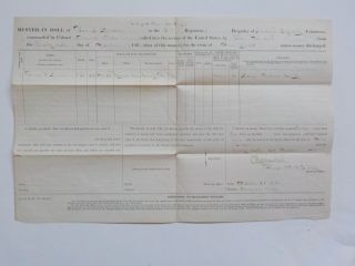 Civil War Muster In Roll 1864 31st Maine George Brown Augusta Document Antique 1