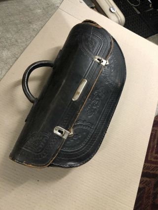 Maulbetsch & Whitmore Bulls Head 1800s Leather Case For Cornet Wonder Horn Rare