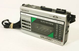 Vtg Sony Walkman Wm - F18/f28 Rare Silver Am/fm Stereo Cassette Serviced