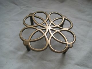 Stunning Solid Brass Victorian Unusual Trivet Kettle Stand 19th Century Antique