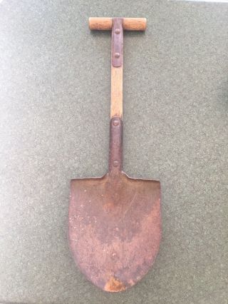 Antique Military Ww1 Trench Shovel T - Handle Us Rare