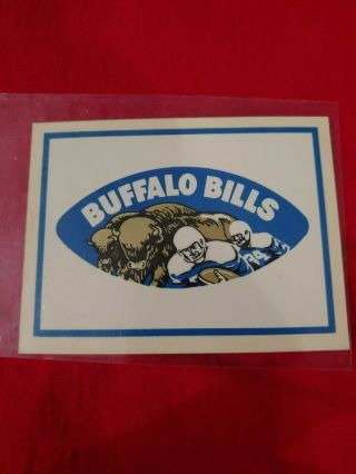 1960 Fleer Buffalo Bills Afl Team Decal Rare Nrmt