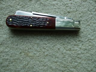 Vintage 1971 Case Xx 6205r Barlow Knife Red Bone One Arm Razor Long Pull Rare