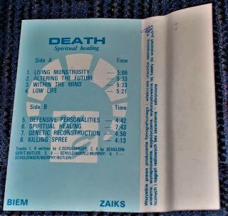 DEATH Spiritual Healing VG Cassette Tape MC Death Metal Plays Well Rare 2