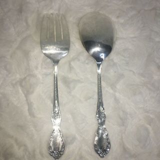 Wm Rogers Mfg Co.  Extra Plate Rogers Fork & Spoon Serving Set Vintage