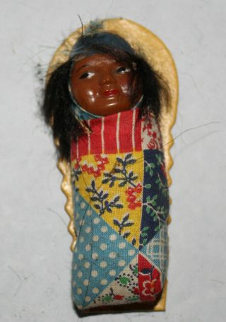 3 Vintage Skookum Style Native American Indian papoose Dolls 3
