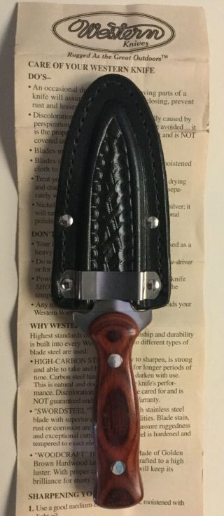 Rare Western W75 Boot Knife Made In The Usa With Care Instructions