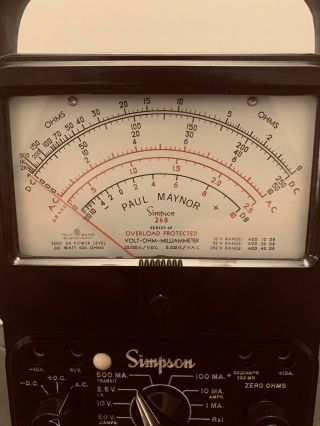 Vintage Simpson 260 Series 6P Analog Volt - Ohm - Milliammeter VOM Multi - Meter 2