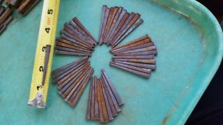 50 Antique 2 Inch,  Square Cut Nails Hand Made,  Straight But Rusty.