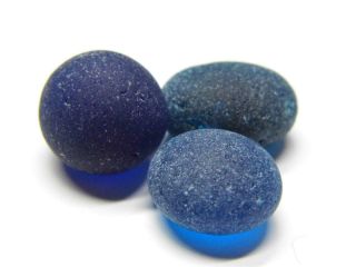 3 M - M/l Peacock Cobalt Blue 0.  5oz Jq Rare Seaham English Sea Glass