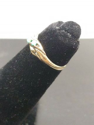 Antique 10K Yellow Gold Child ' s Ring With 3 Turquoise Stones Size 1.  5 3