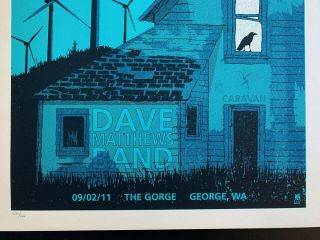 RARE Dave Matthews Band DMB The Gorge 9/2/11 Poster - Numbered 220/1150 2