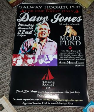 The Monkees Rare Nyc Concert Poster Personally Owned By Davy Jones Fab