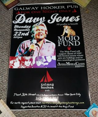 The Monkees Rare NYC Concert Poster Personally Owned By Davy Jones FAB 3