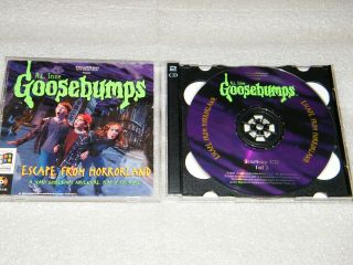 Rare Goosebumps Escape From Horrorland 2 Disc Set Pc Video Game Cd Rom 1996