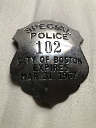 Special Police Badge City Of Boston 1967 Antique