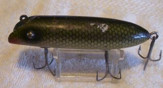 Vintage South Bend Bass Oreno Wood Lure 4/5/20p Green Scale