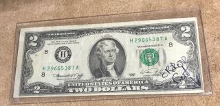 Vintage 1976 Two Dollar Bill Rare $2 Note Circulated H 29665387 A Error Cut