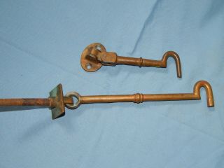 Vintage Cast Brass Door Hook Maritime Old Reclaimed Latches