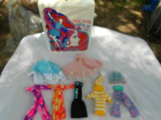 Vintage Dawn doll case with dolls,  case and clothes GC/ TLC group 3