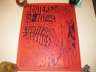 Rare 1967 Monterey International Pop Festival Poster Family Blues